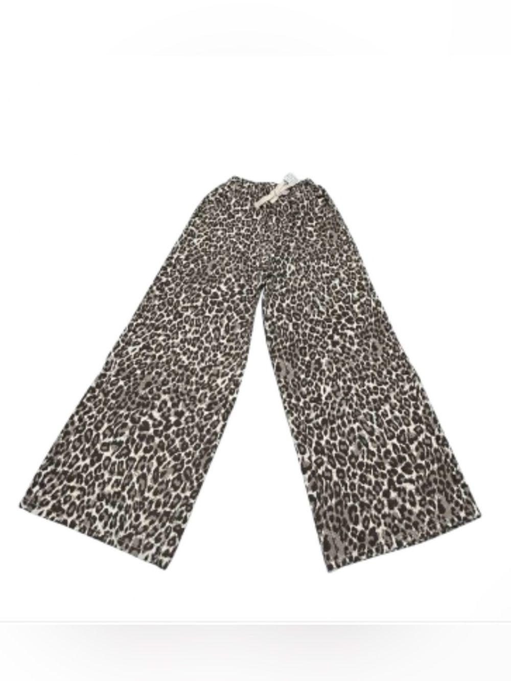 SHEIN Girls 9Y Leopard Print Wide Leg Pants Cotton Animal Print Casual Boho
